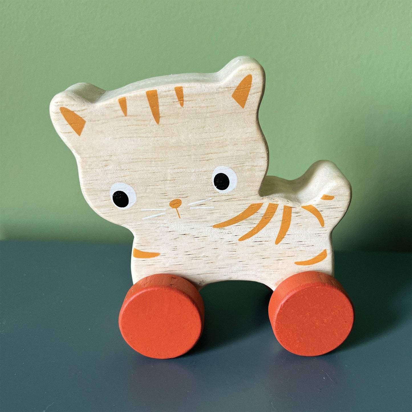 Mentari Wooden Kitten on Wheels
