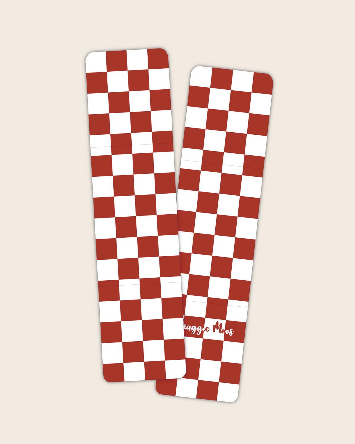 Red and White Check Bookmark