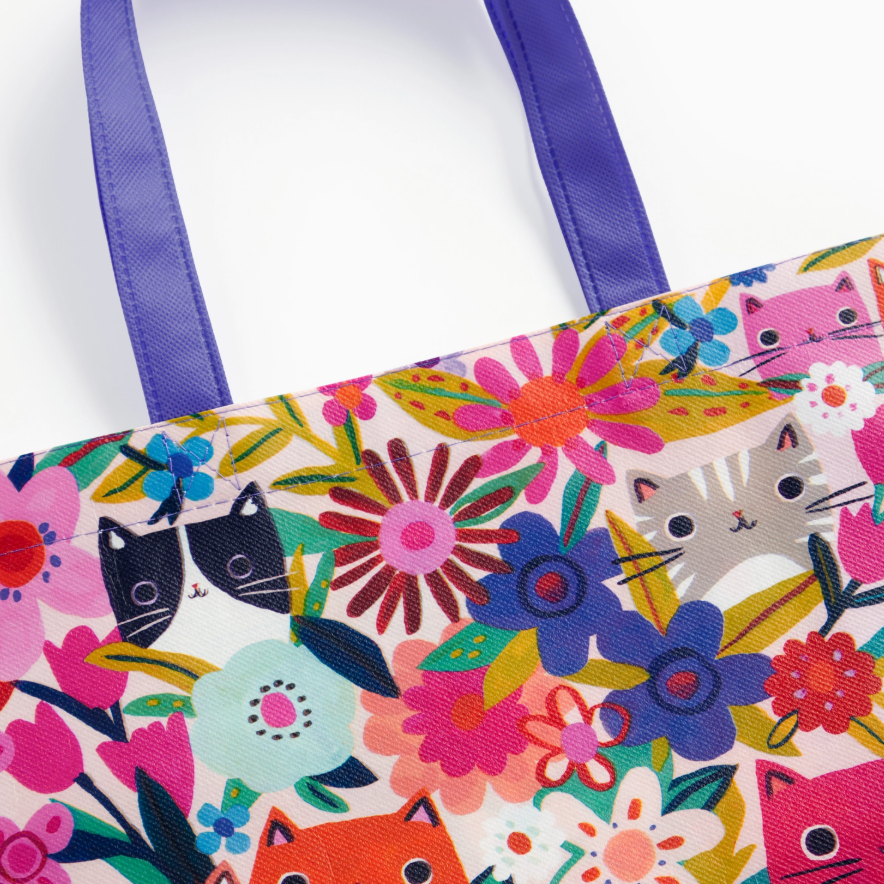 Blooming Cats Reusable Shopping Bag