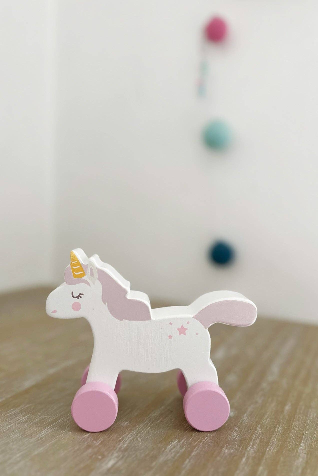 Mentari Wooden Magic Unicorn Push-Along Toy