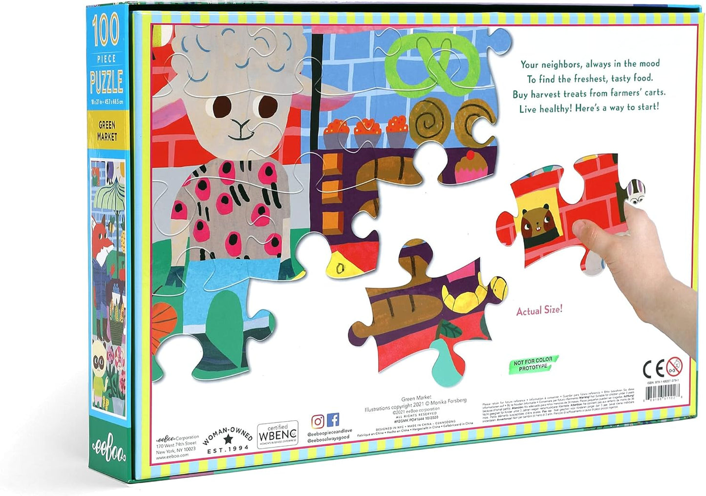 Eeboo 100 Piece Puzzle - Green Market