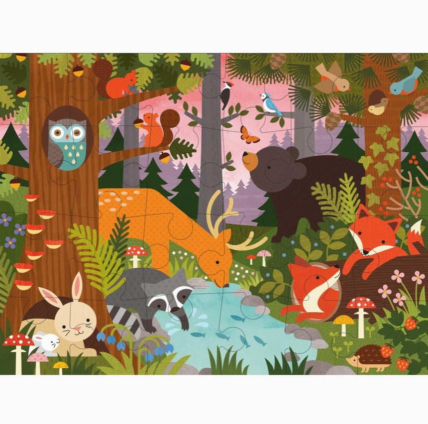 Petit Collage 24 Piece Floor Puzzle: Enchanted Woodland