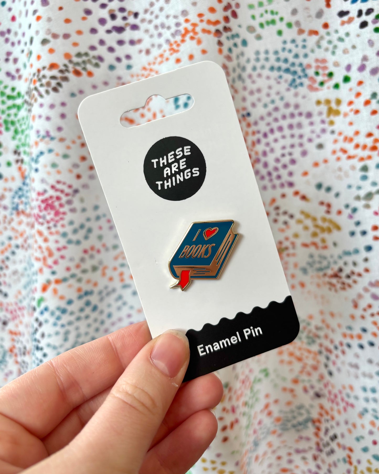 I Heart Books Enamel Pin