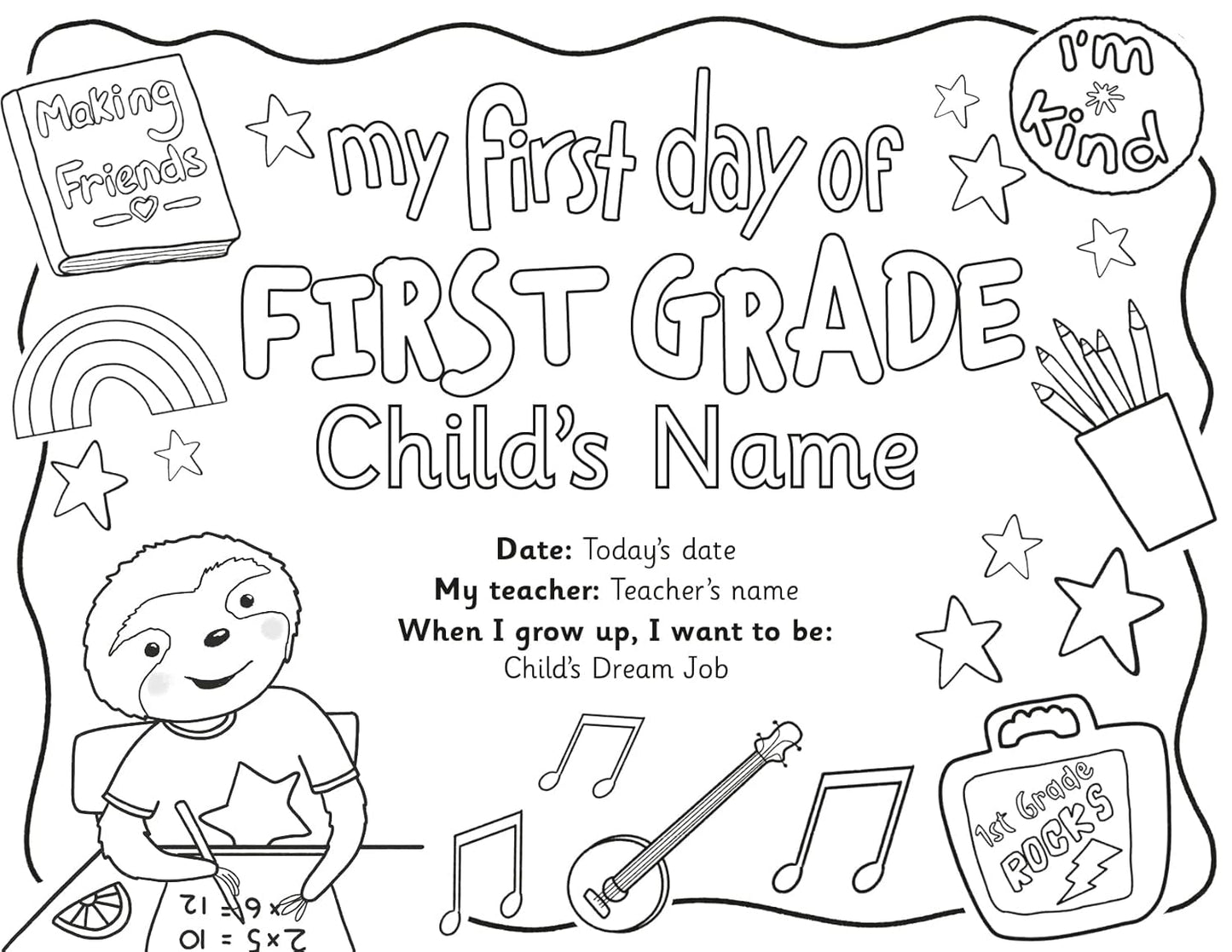 My First Day of First Grade