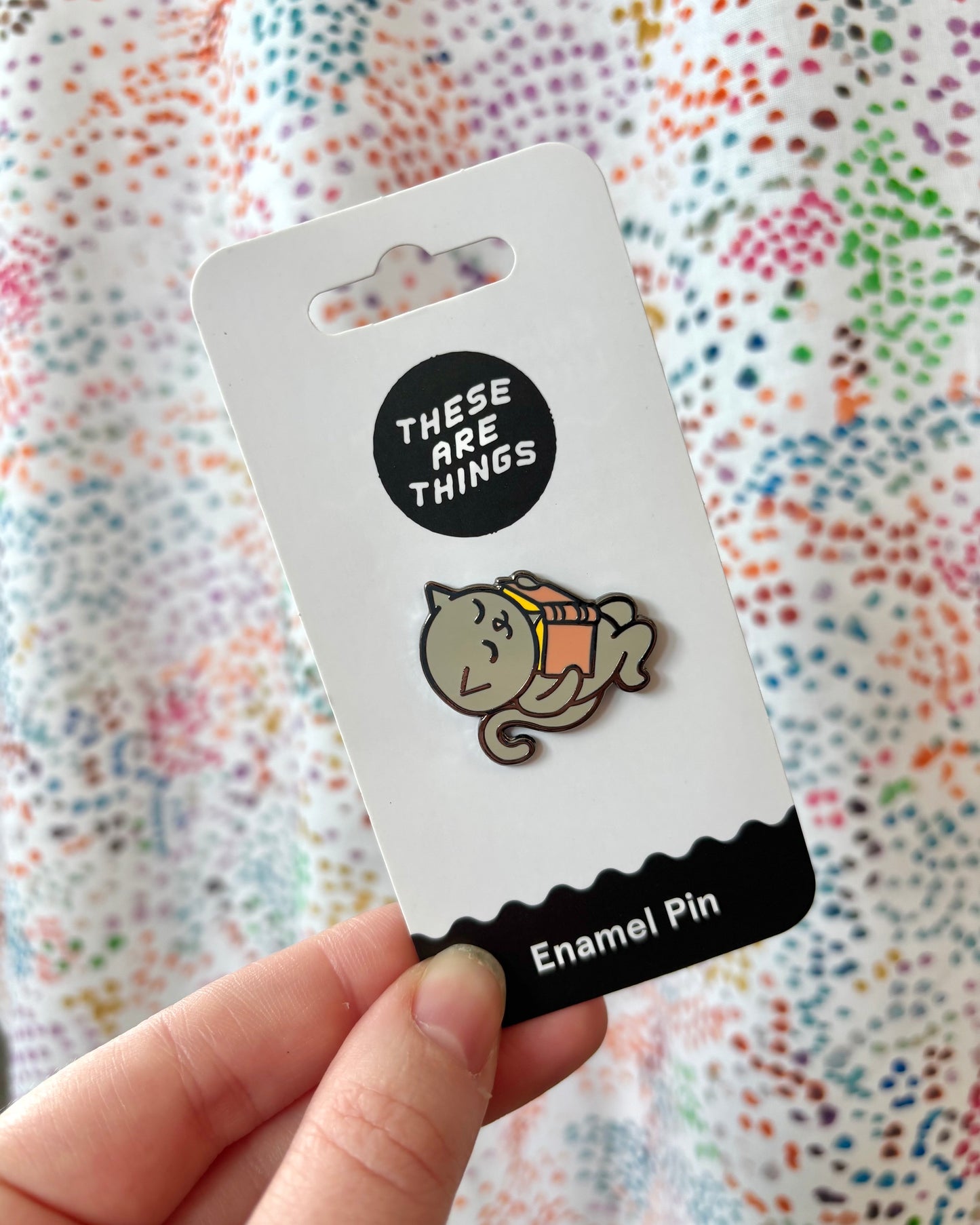 Reading Cat Enamel Pin