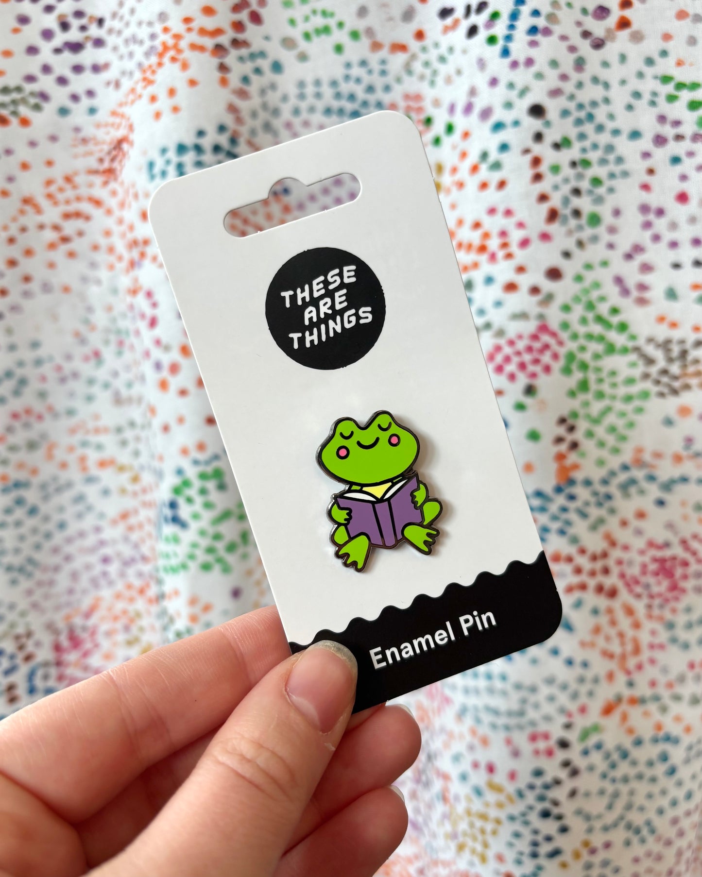 Reading Frog Enamel Pin