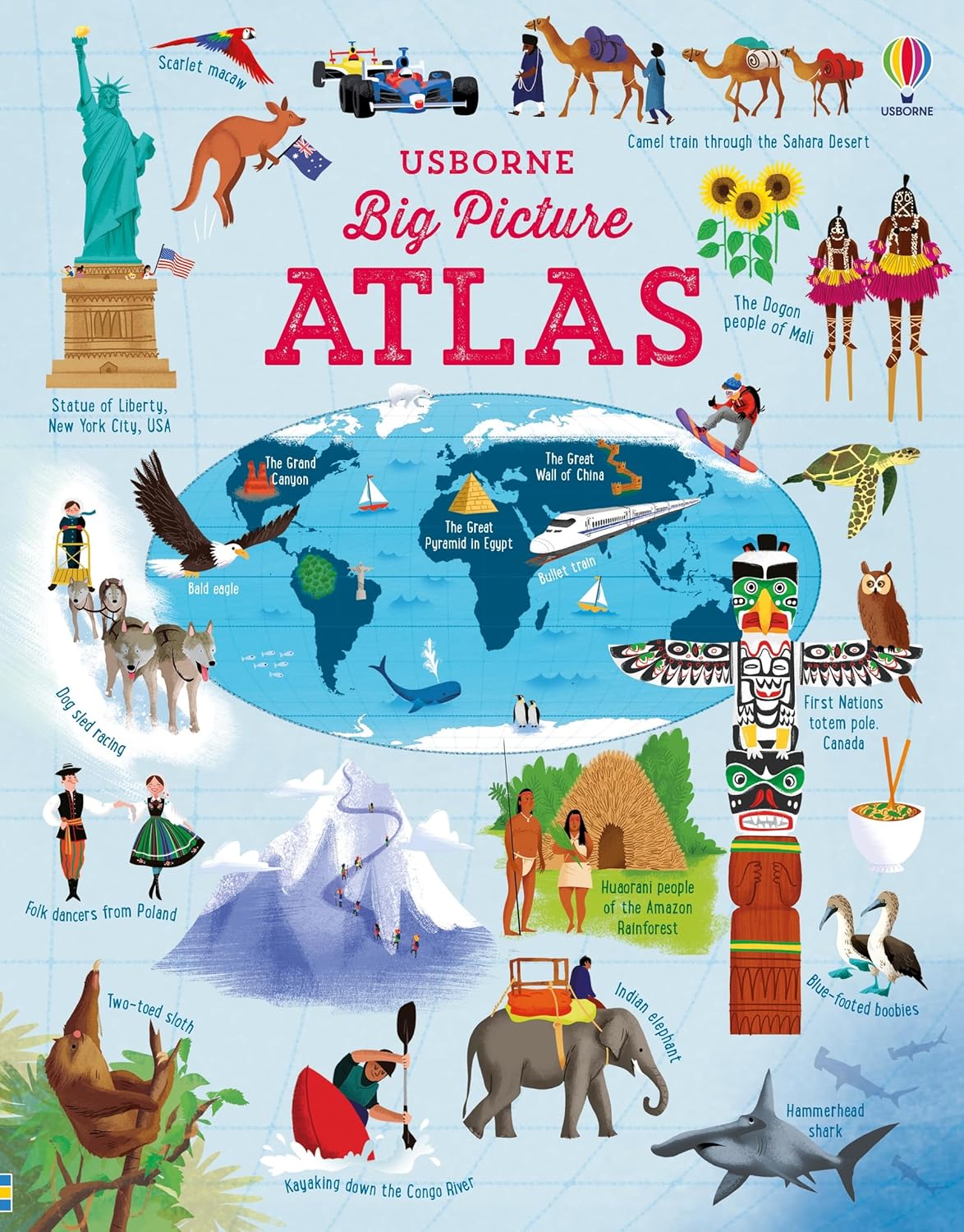 Usborne Big Picture ATLAS 洋書 絵本 Usborne Big Picture Atlas – Rolling Rabbit Books