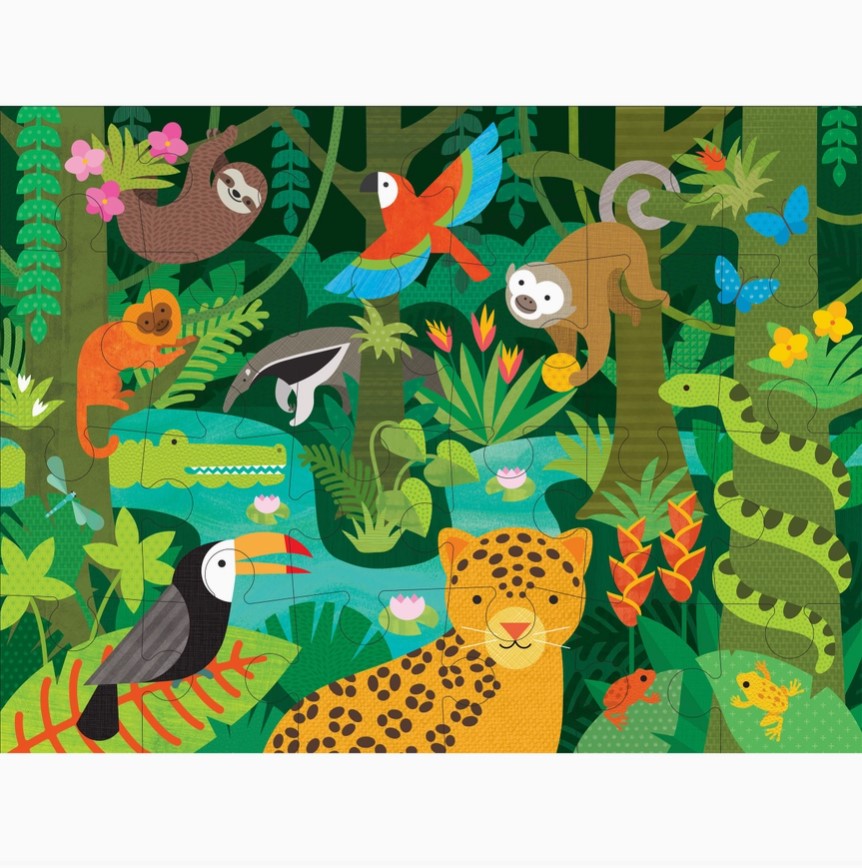 Petit Collage 24 Piece Floor Puzzle: Wild Rainforest