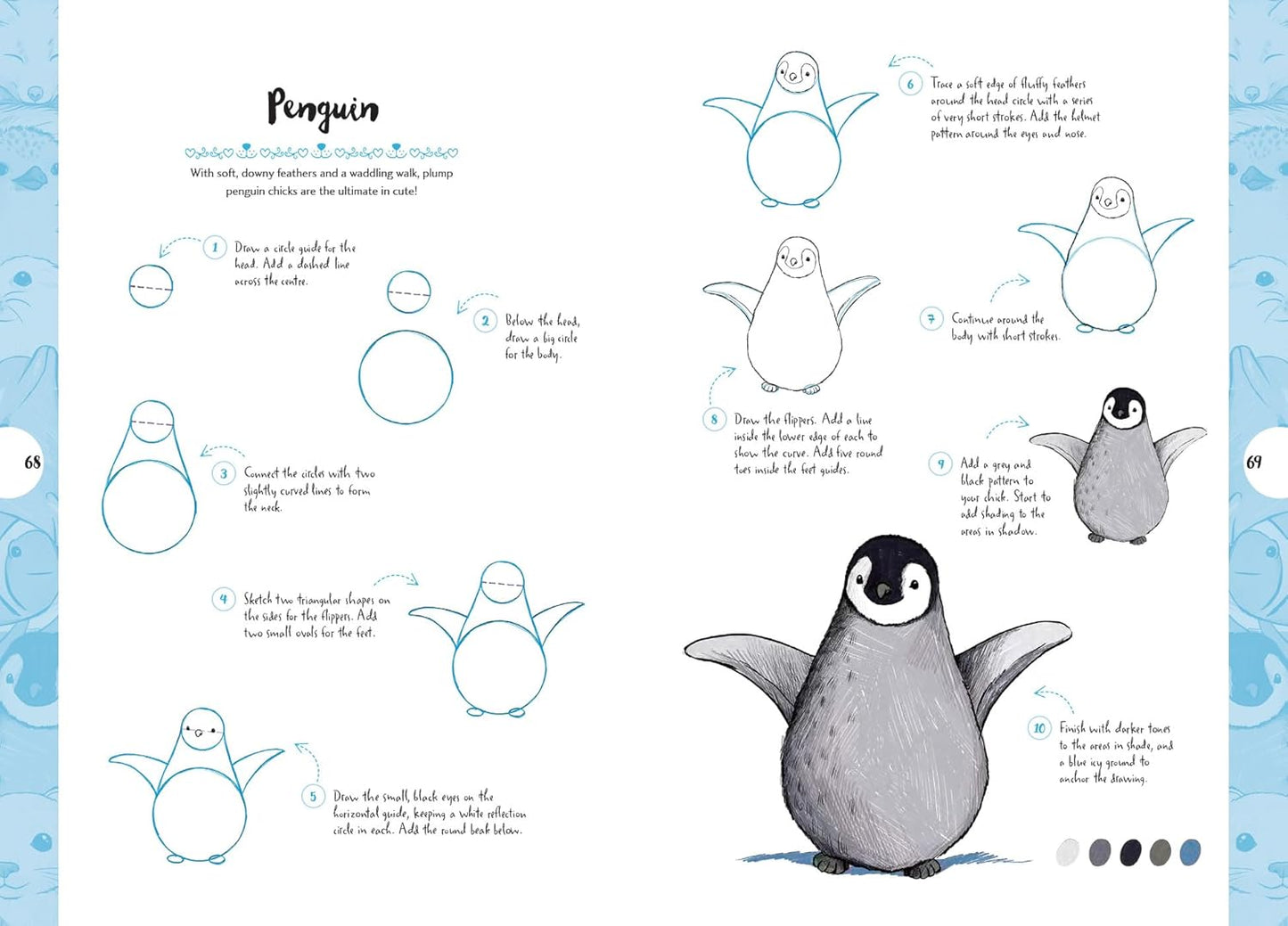 10 Step Drawing: Cute Animals