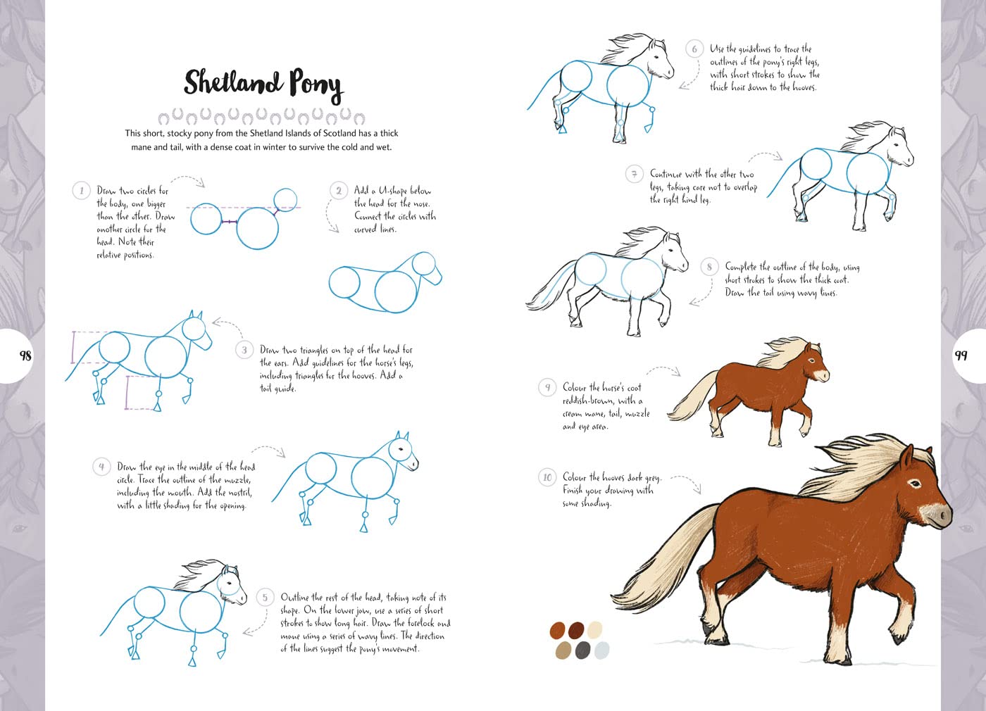 10 Step Drawing: Horses & Ponies