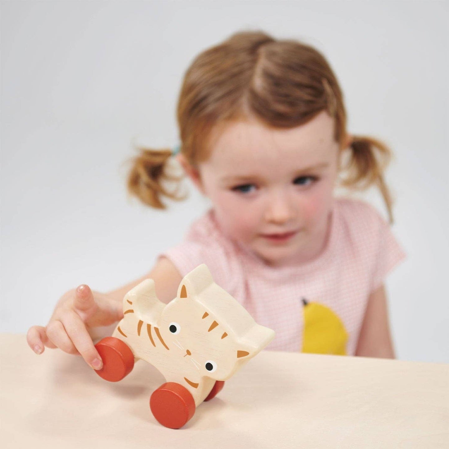 Mentari Wooden Kitten on Wheels