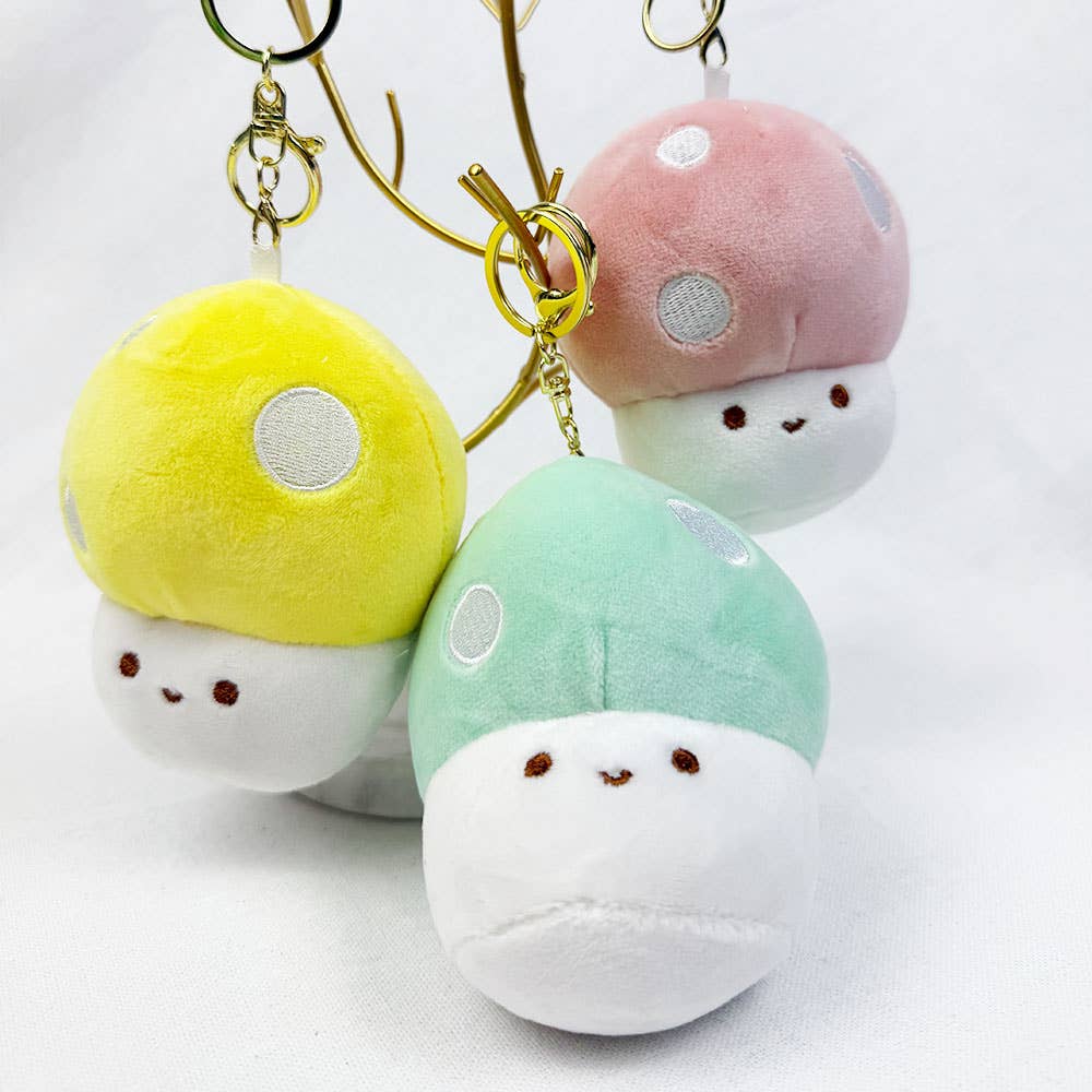 Happy Mushroom Plushie Key Chain