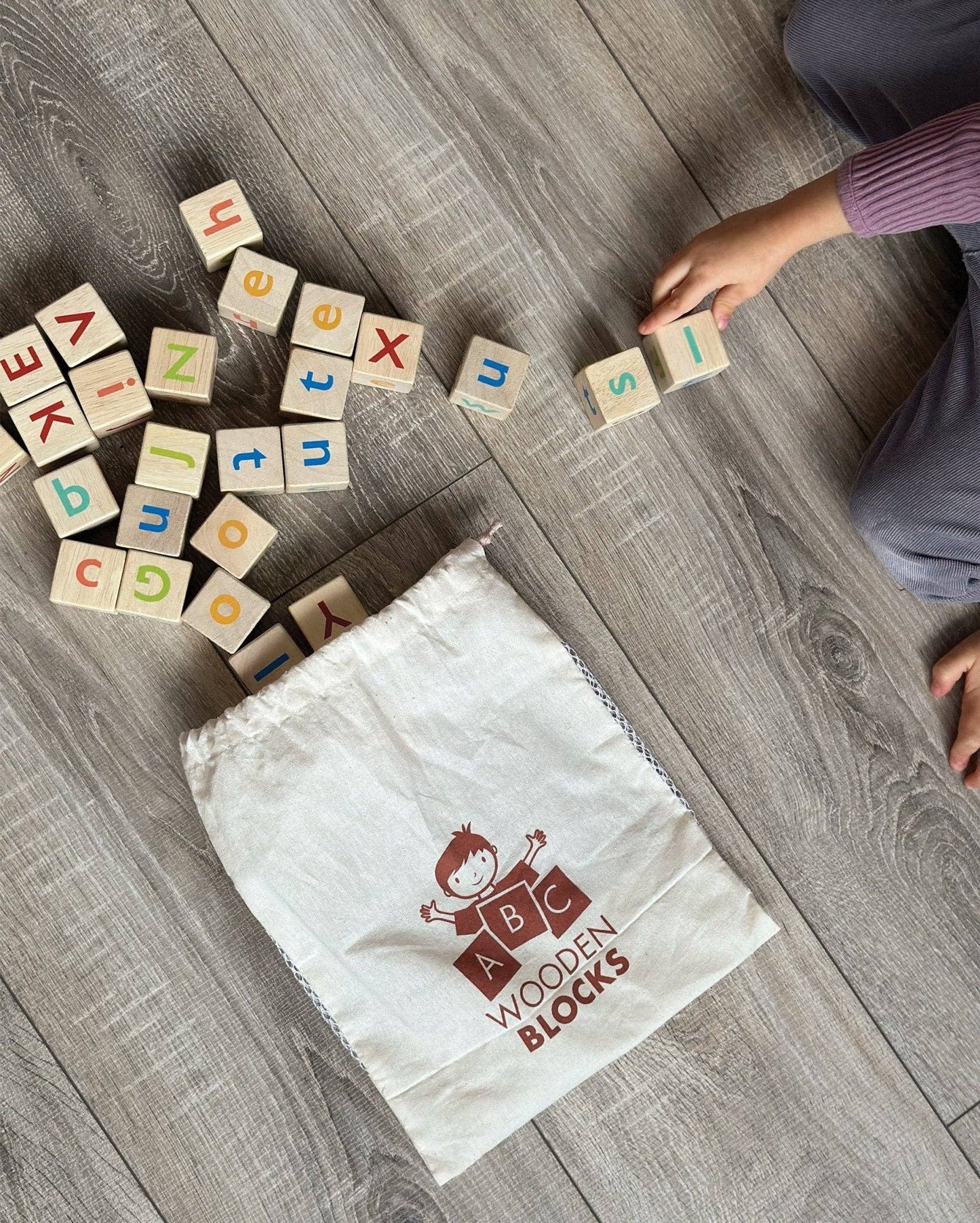 Mentari Wooden Alphabet Spelling Blocks