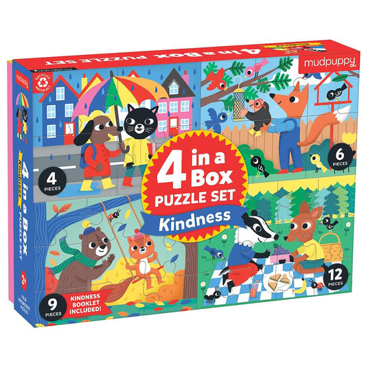 Mudpuppy 4 in a Box Puzzle Set: Kindness