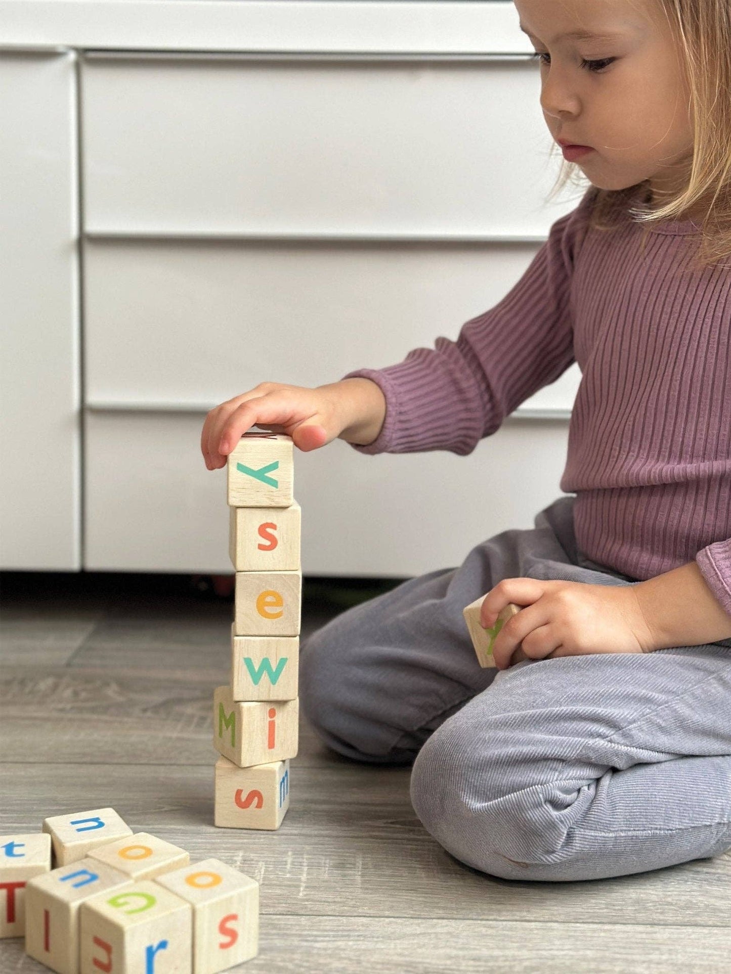 Mentari Wooden Alphabet Spelling Blocks