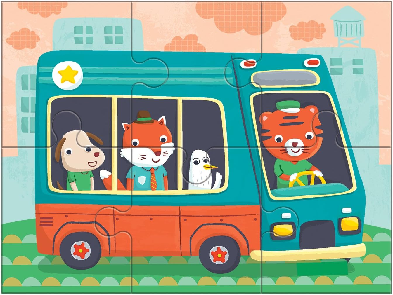 Mudpuppy 4 in a Box Puzzle Set: Transportation