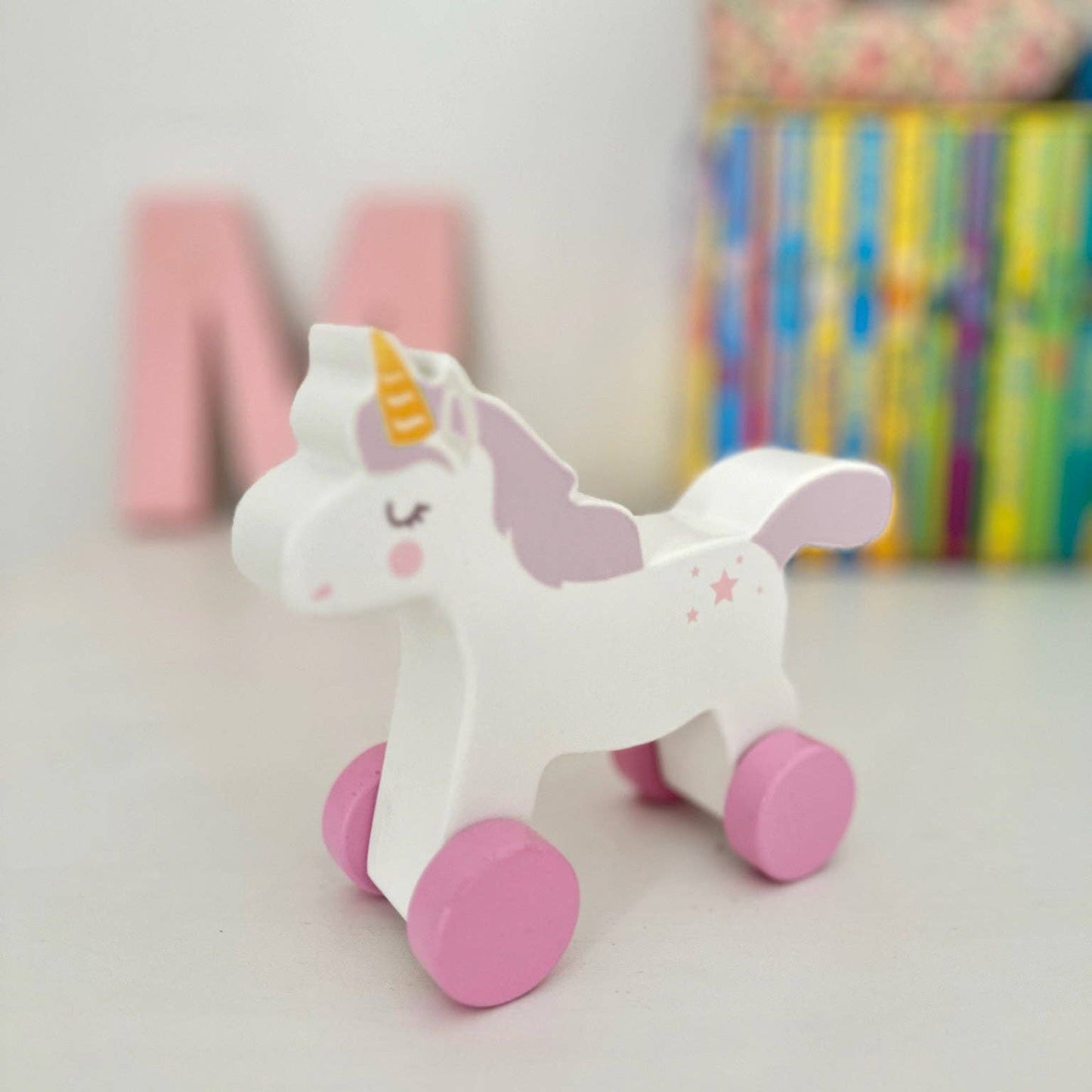 Mentari Wooden Magic Unicorn Push-Along Toy