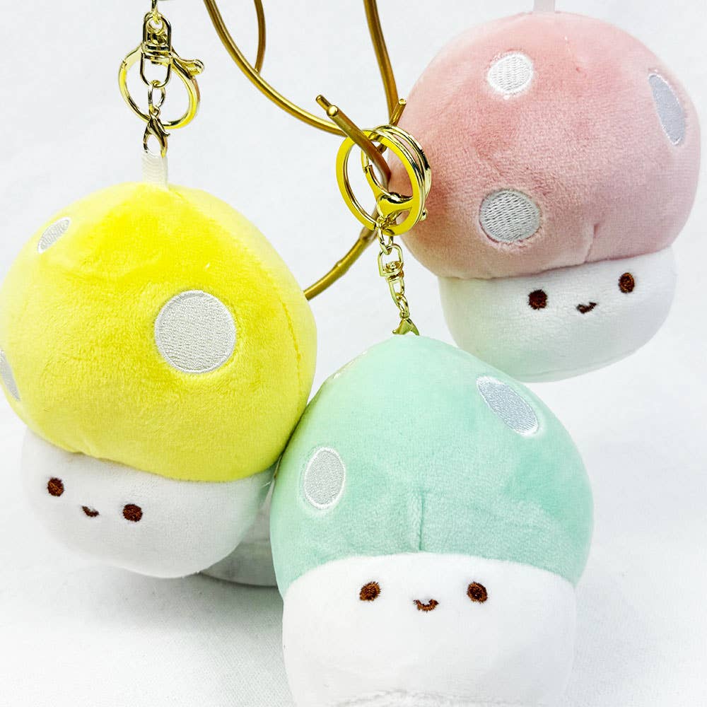 Happy Mushroom Plushie Key Chain