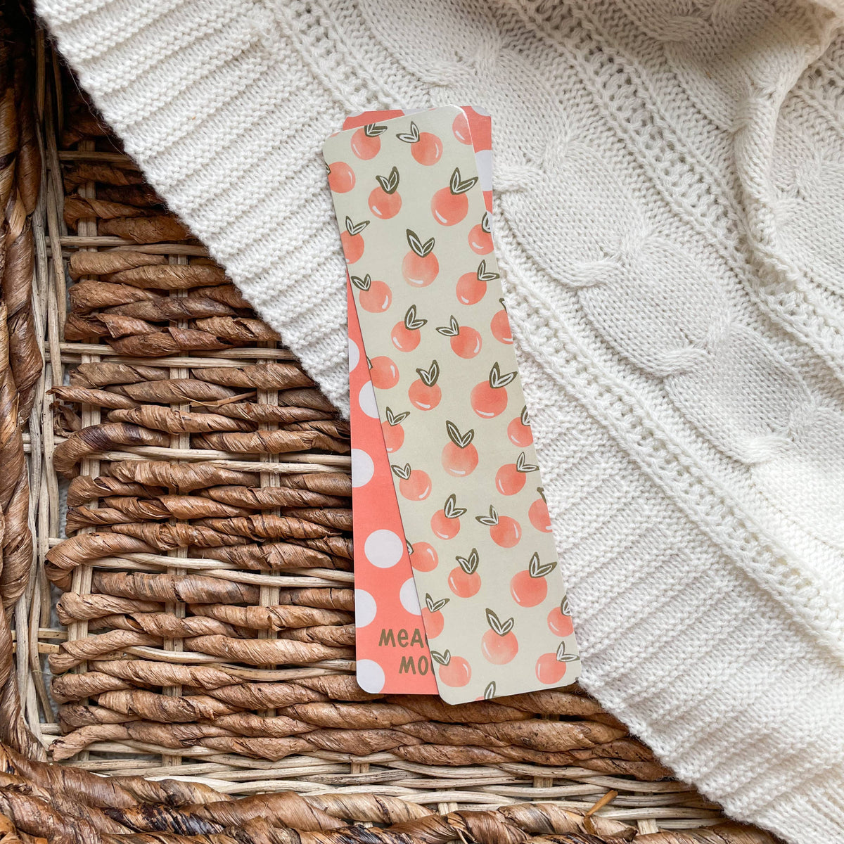 Peachy Polka Dot Bookmark