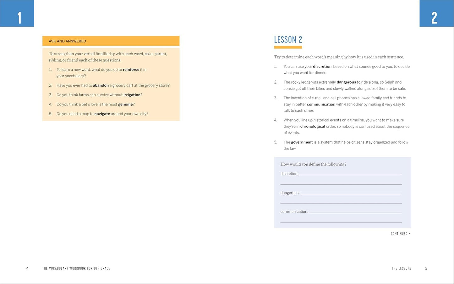 Vocabulary Workbook for 6th Grade