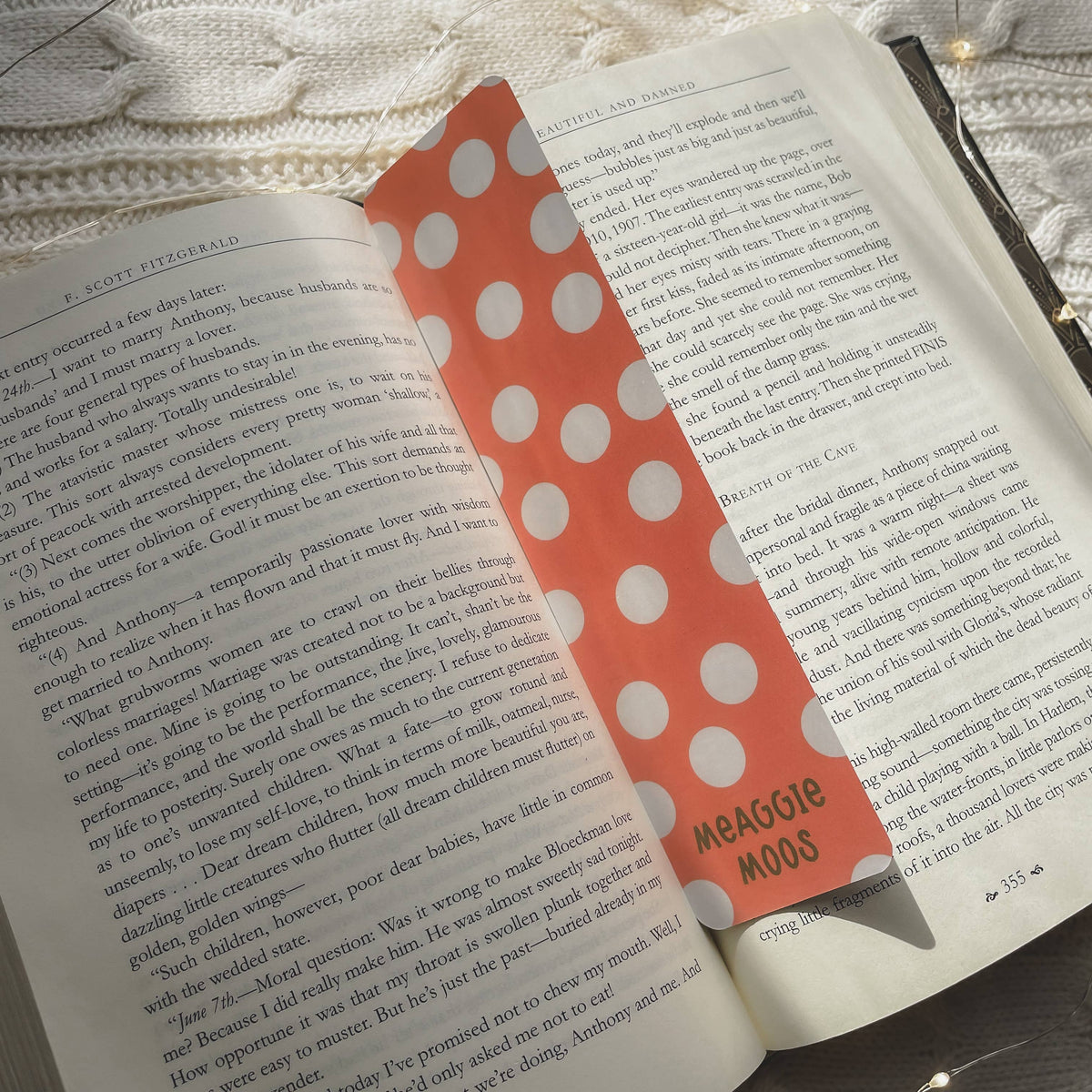 Peachy Polka Dot Bookmark