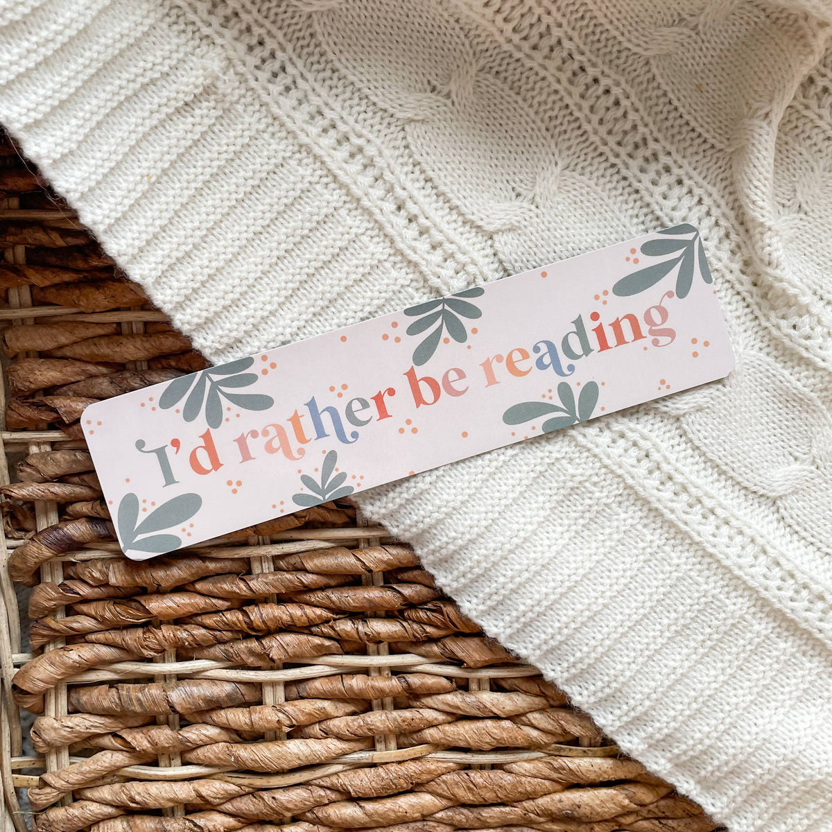 I'd Rather Be Reading Polka Dot Bookmark