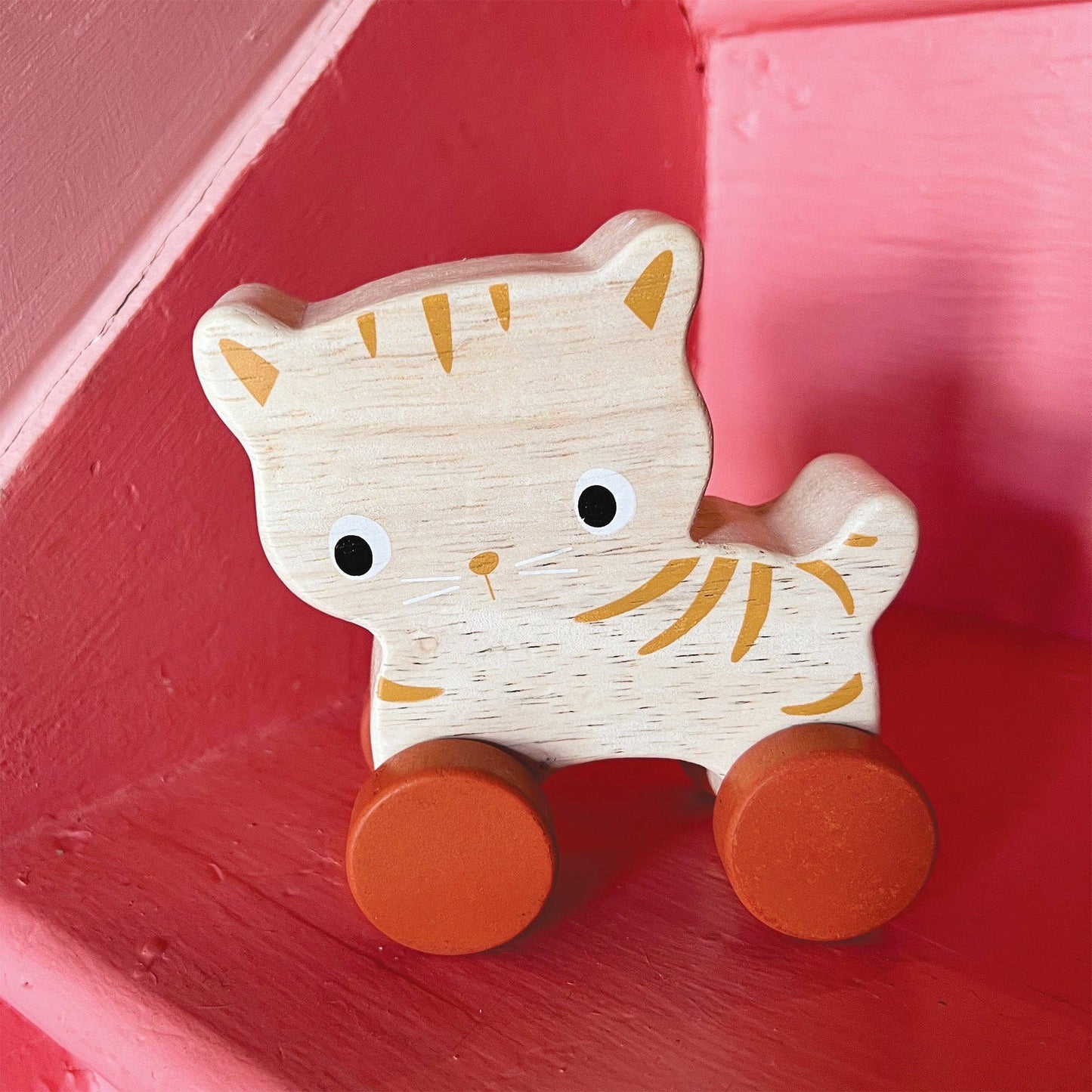 Mentari Wooden Kitten on Wheels