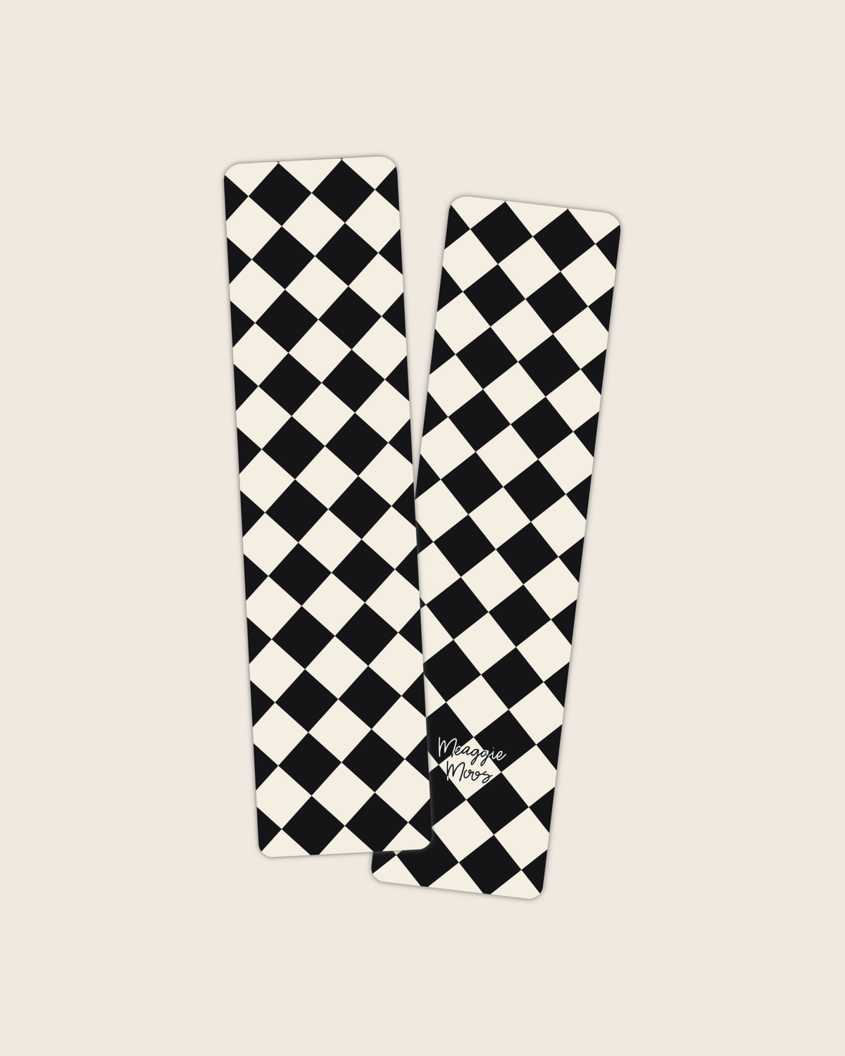 Black and Ivory Diamond Check Bookmark
