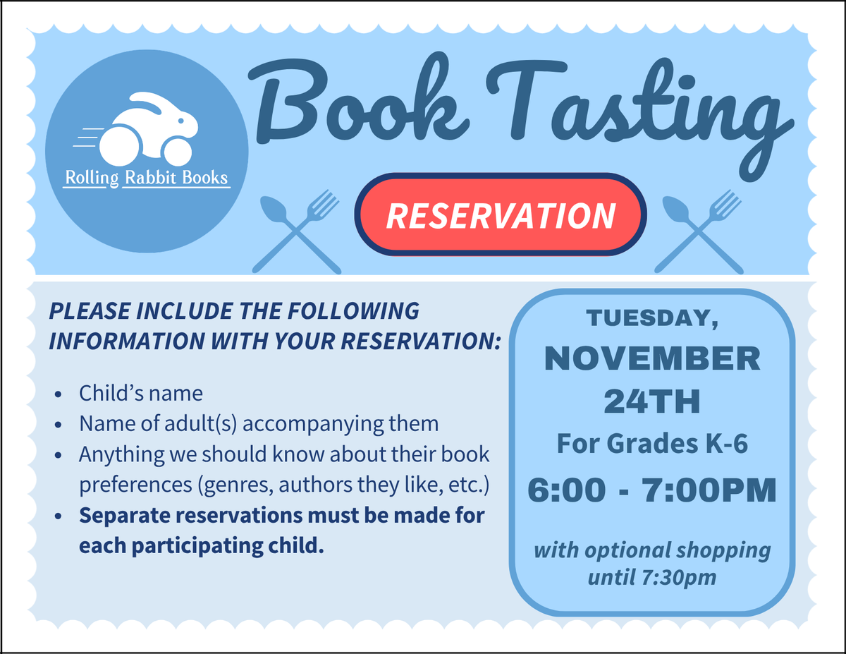 November Book Tasting Reservation