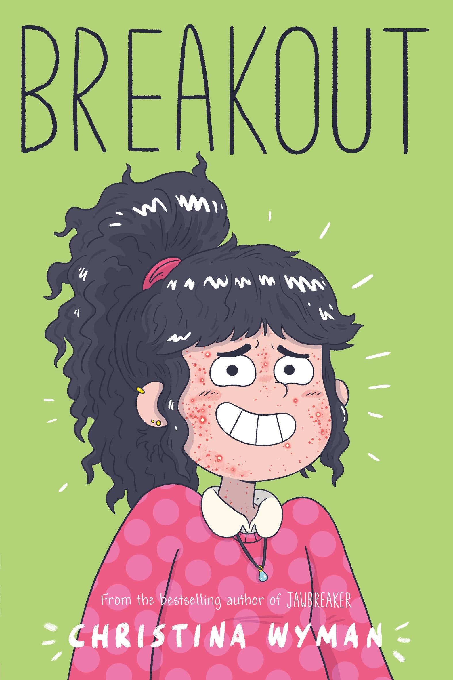 Book cover of 'Breakout' by Christina Wyman with a character illustration on a green background