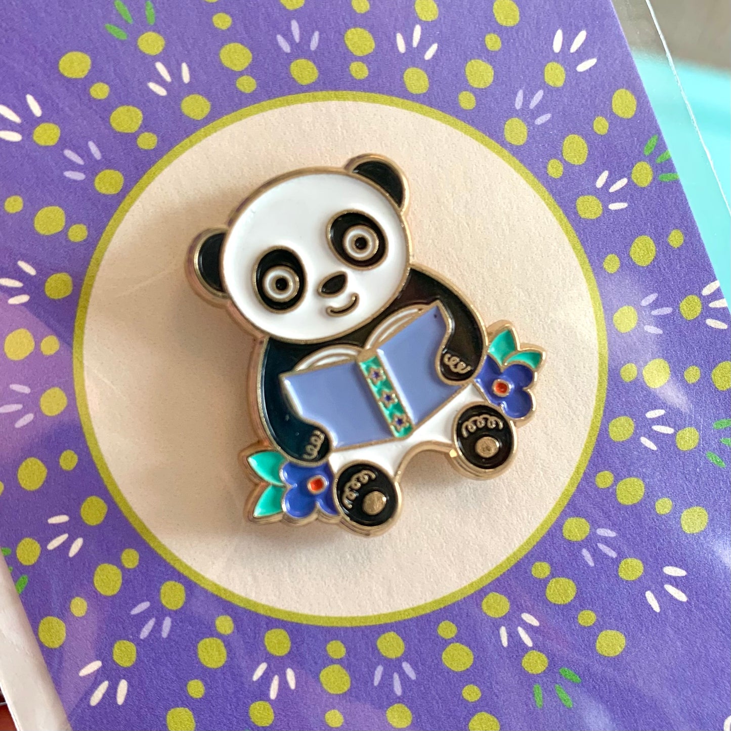 Reading Panda Enamel Pin