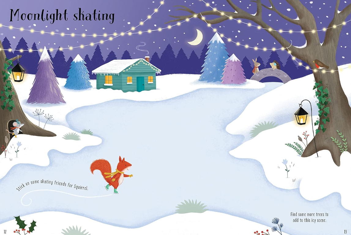 Usborne Sparkly Christmas Trees Sticker Book