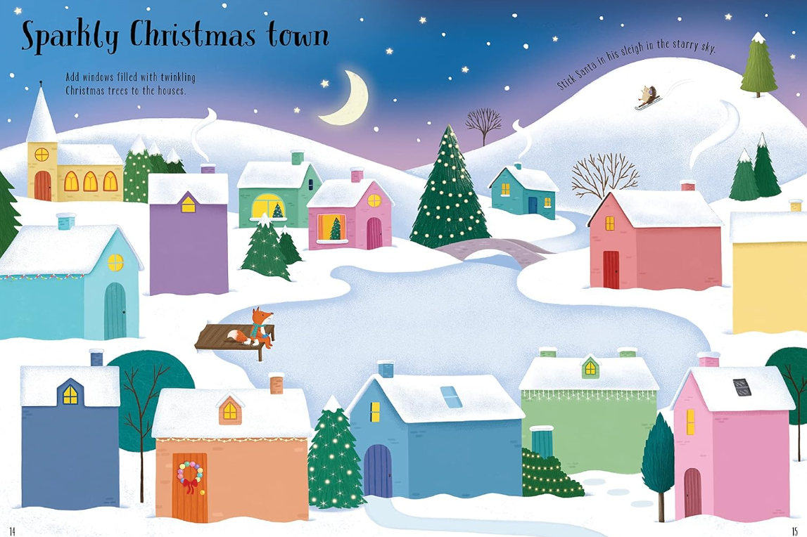 Usborne Sparkly Christmas Trees Sticker Book