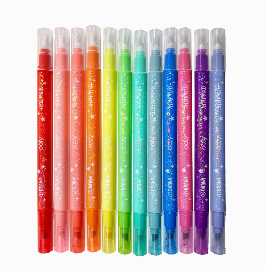 OOLY Switch-Eroo Sparkle Glittery Color Changing Markers