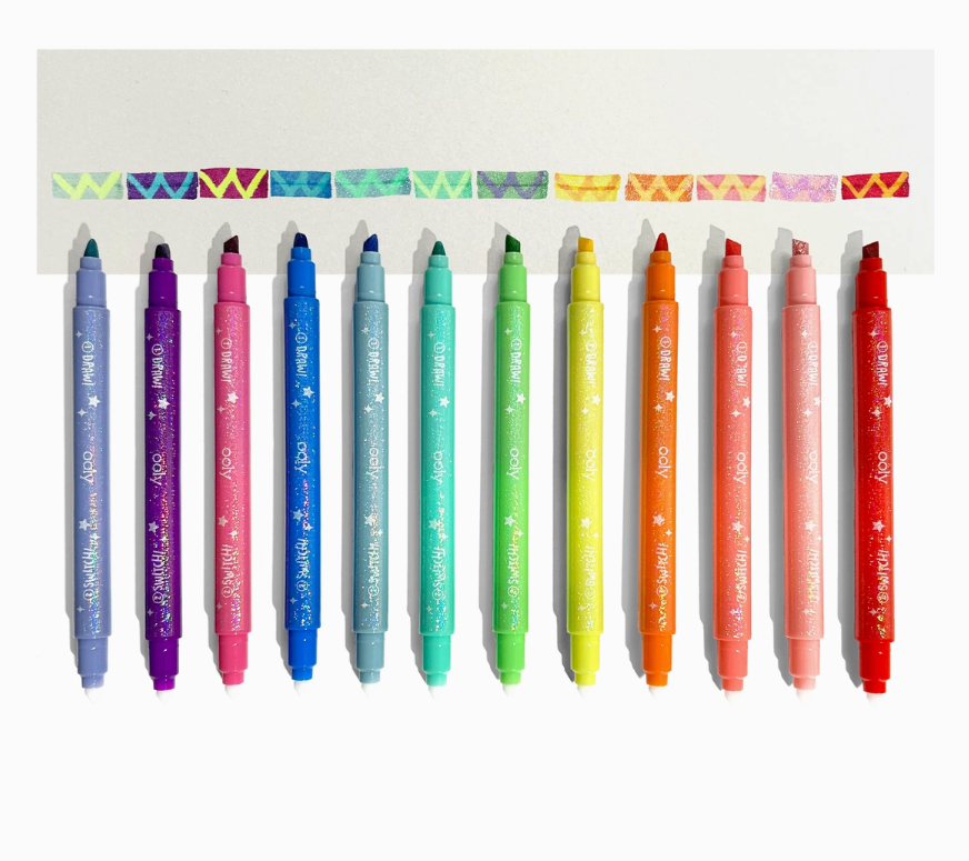 OOLY Switch-Eroo Sparkle Glittery Color Changing Markers