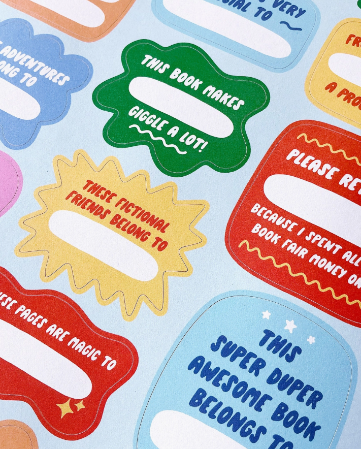 Book Plate Sticker Sheet for Kids