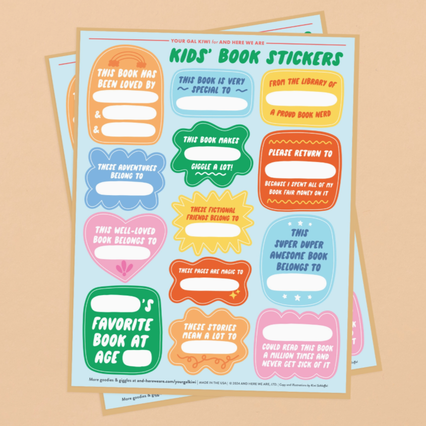 Book Plate Sticker Sheet for Kids