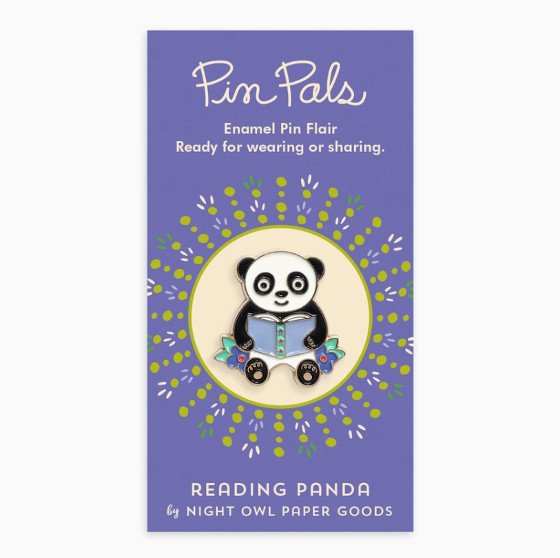 Reading Panda Enamel Pin