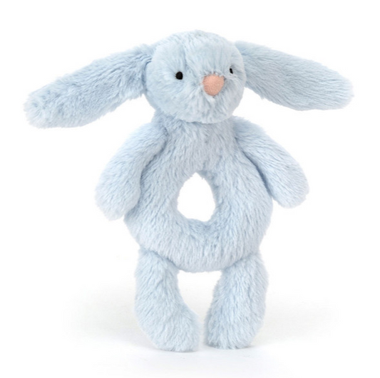 Bashful Bunny Ring Rattle (Blue)