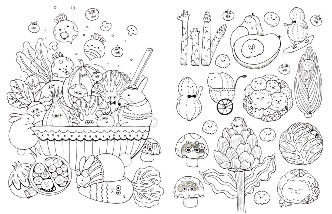 A Million Kawaii Cuties: The Sweetest Things to Color
