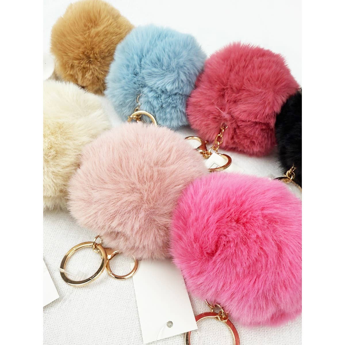 Soft Tone Pom Pom Keychain