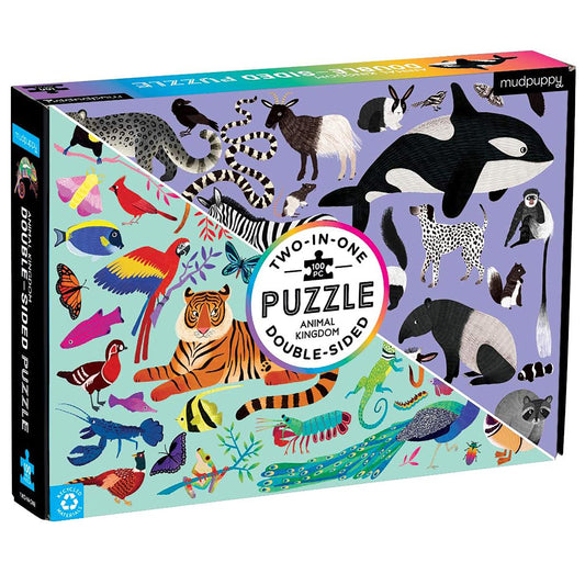 Mudpuppy 100 Piece Double-Sided Puzzle - Animal Kingdom