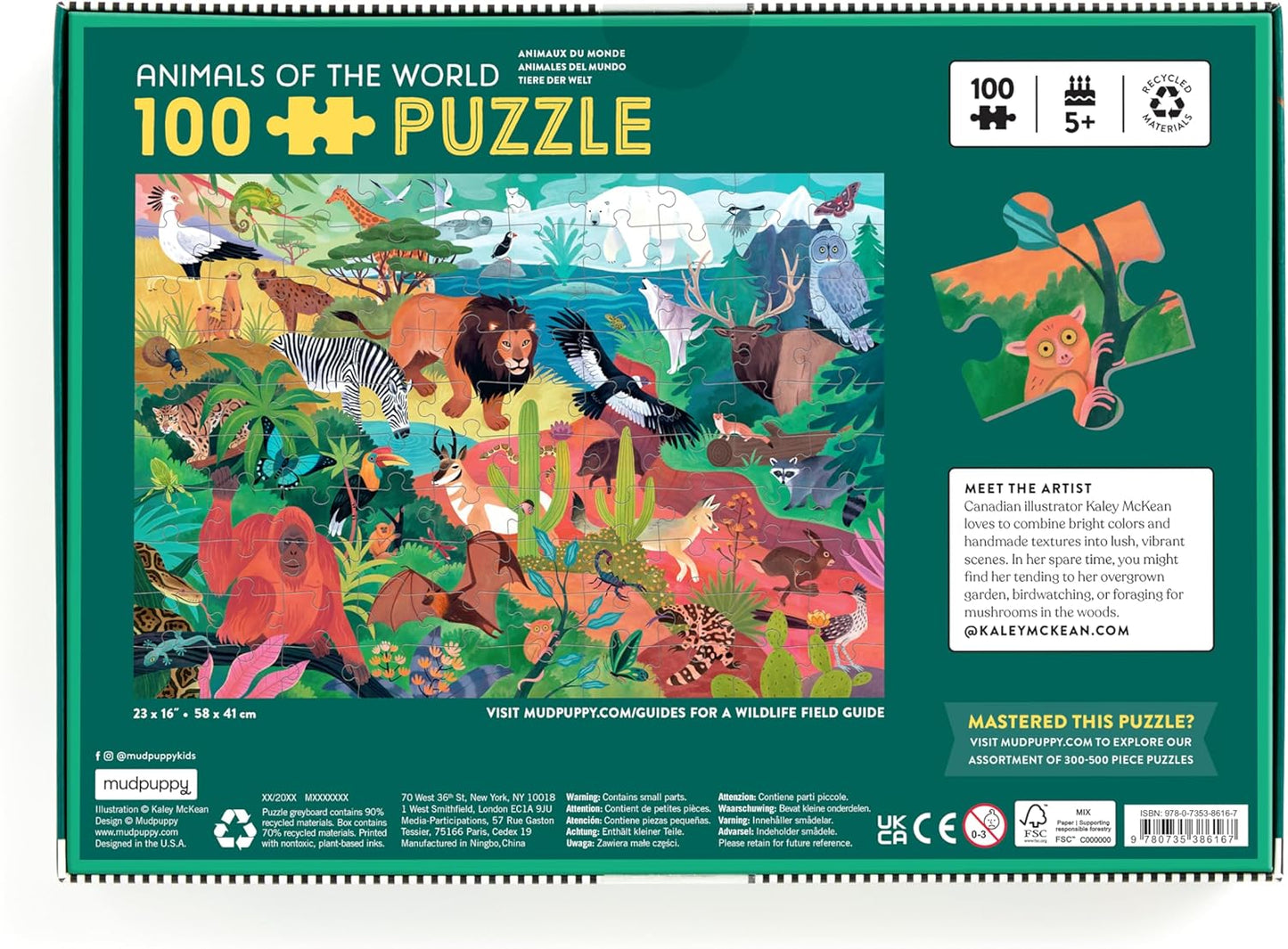 Mudpuppy 100 Puzzle: Animals of the World