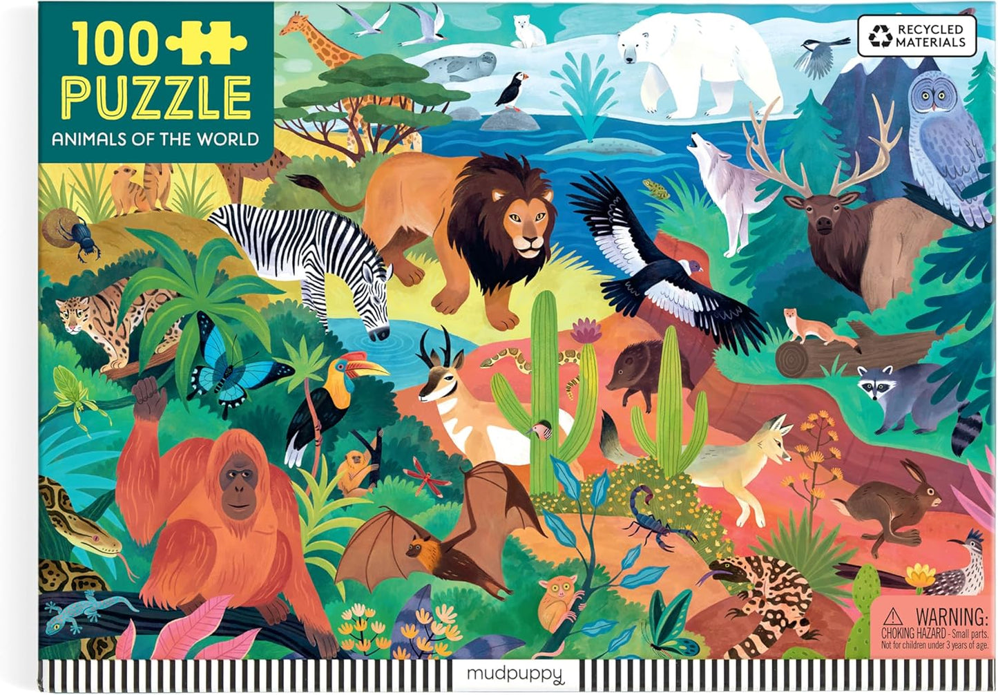 Mudpuppy 100 Puzzle: Animals of the World
