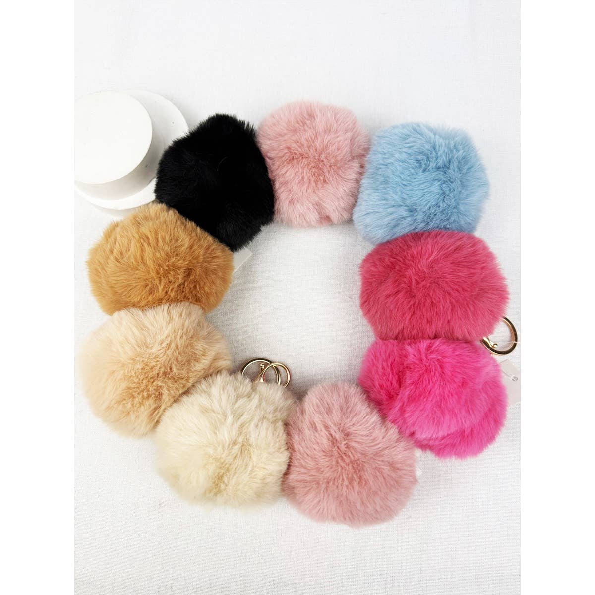 Soft Tone Pom Pom Keychain