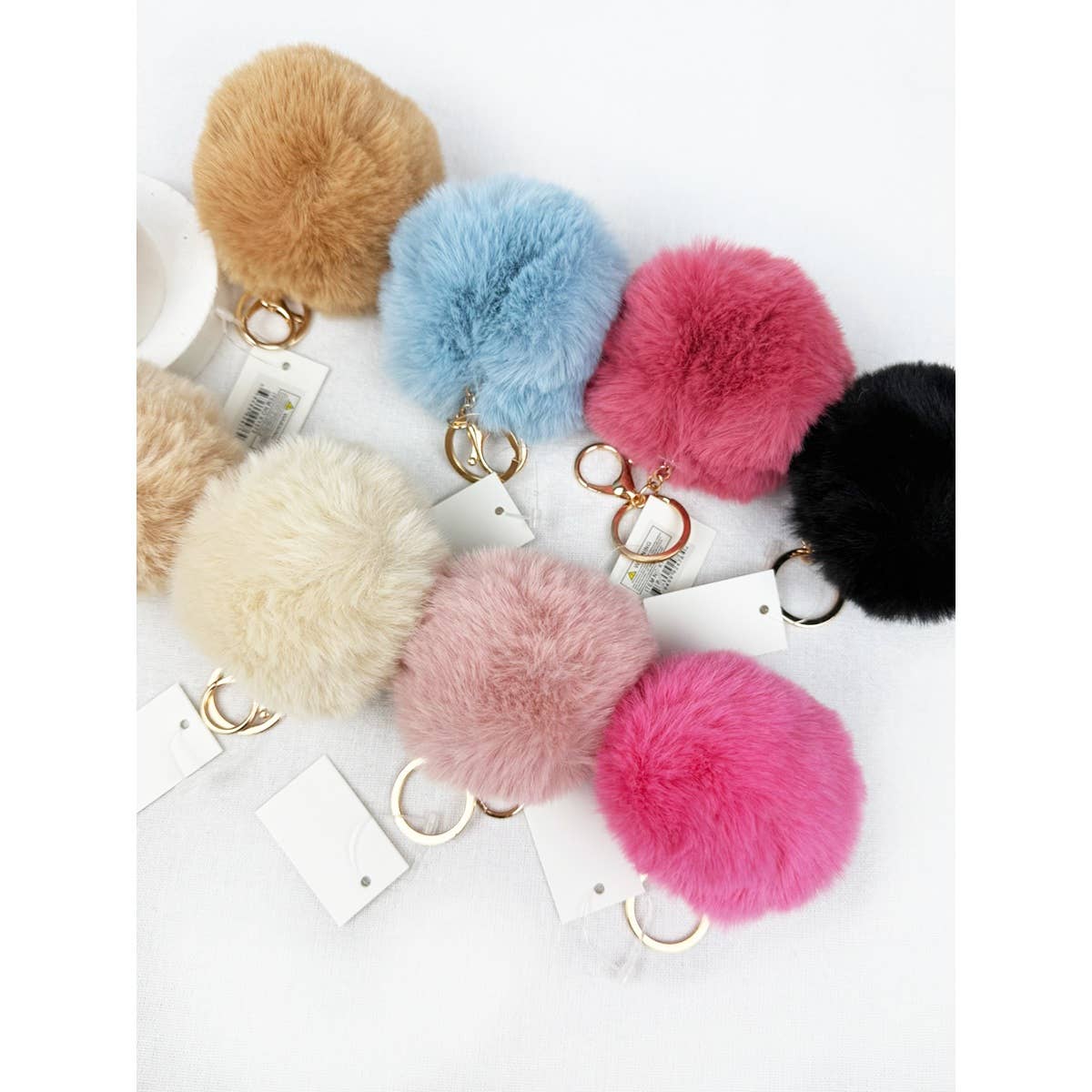 Soft Tone Pom Pom Keychain