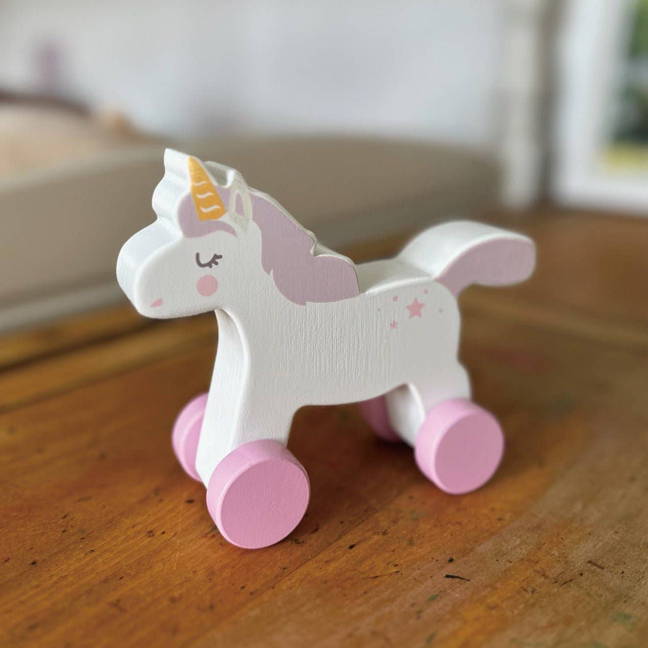 Mentari Wooden Magic Unicorn Push-Along Toy