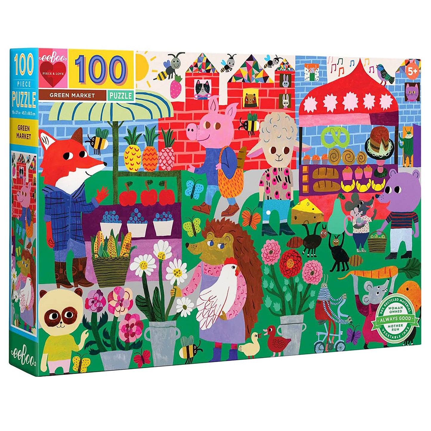 Eeboo 100 Piece Puzzle - Green Market