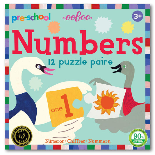 Eeboo Preschool Numbers Puzzle Pairs