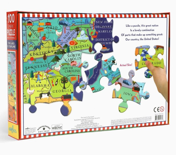 Eeboo 100 Piece Puzzle - This Land is Your Land